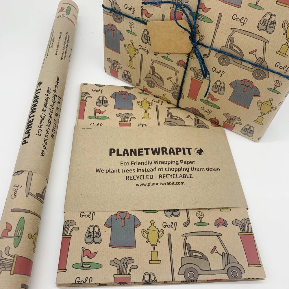 Golf Recycled Kraft Gift Wrapping Paper